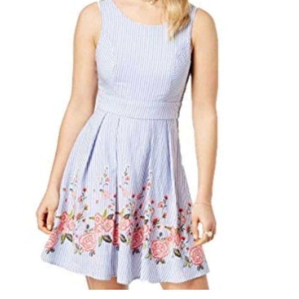 Trixxi brand dress, size 5, never worn/no tags attached. Blue/white stripe